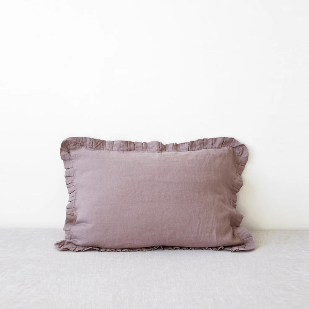 Frilled Linen Pillowcase | Ruffle Border | 100% European Flax | OEKO-TEX Certified