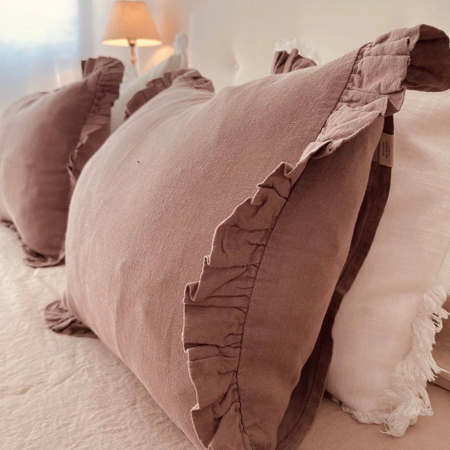 Frilled Linen Pillowcase | Ruffle Border | 100% European Flax | OEKO-TEX Certified
